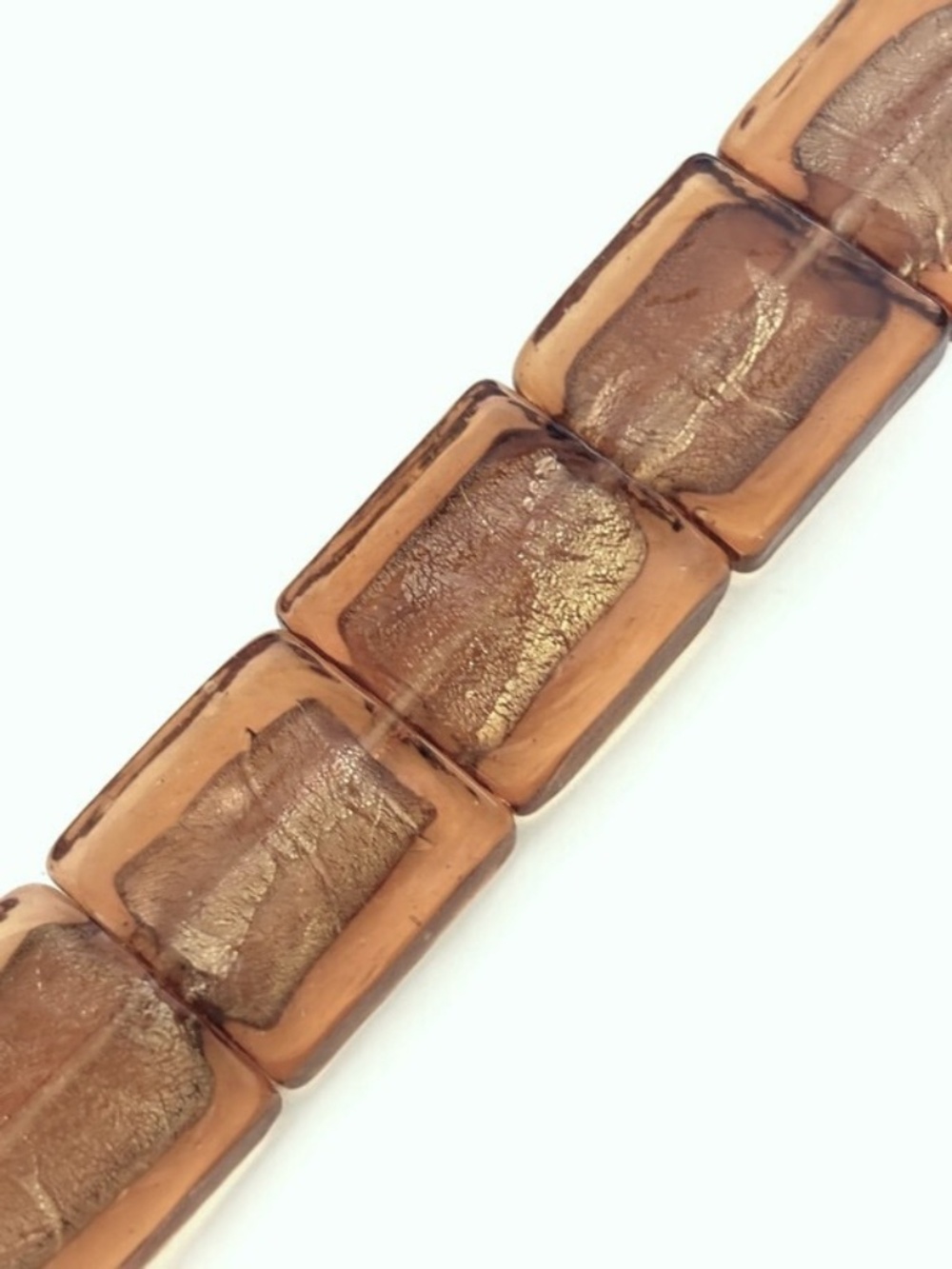 🔥$1 Clearance Topaz Silver Lined Handmade Lampwork Square Beads 20mm x 20mm (5)